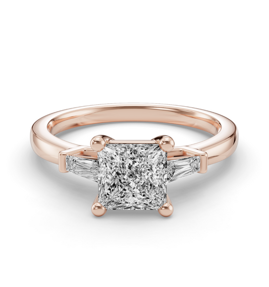 PRINCESS BAGUETTE THREE STONE RING