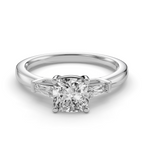 CUSHION BAGUETTE THREE STONE RING