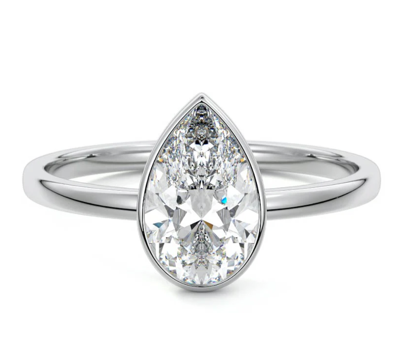 PEAR BEZEL RING