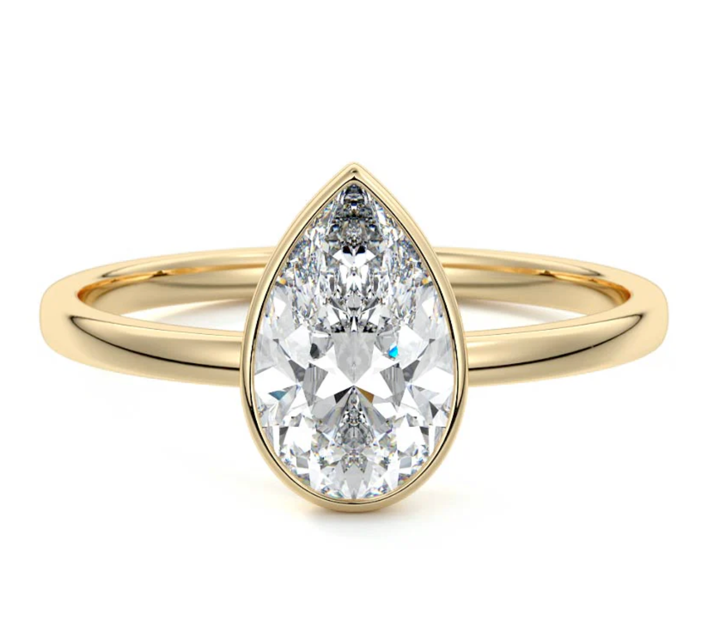 PEAR BEZEL RING