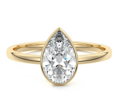 PEAR BEZEL RING