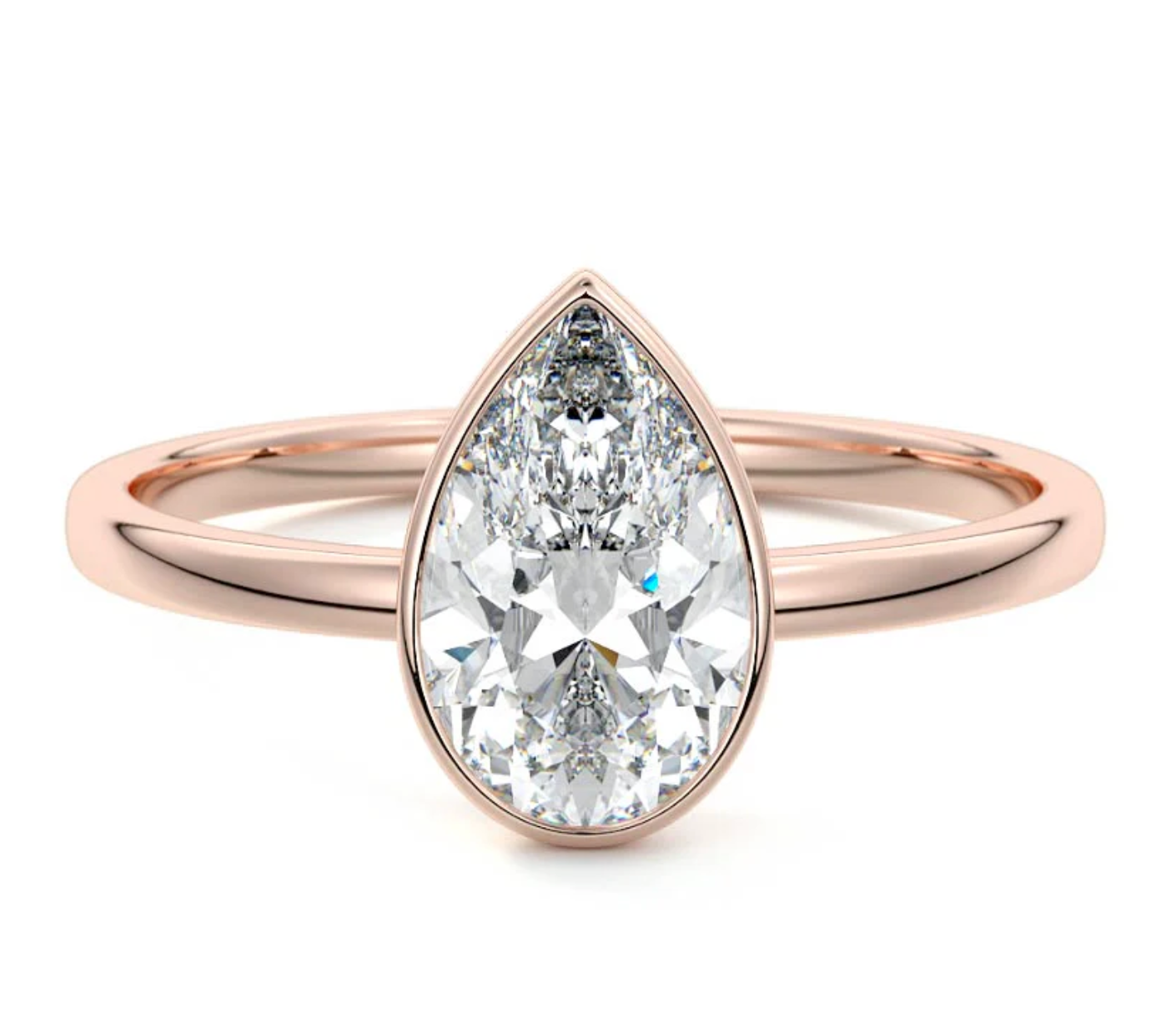 PEAR BEZEL RING