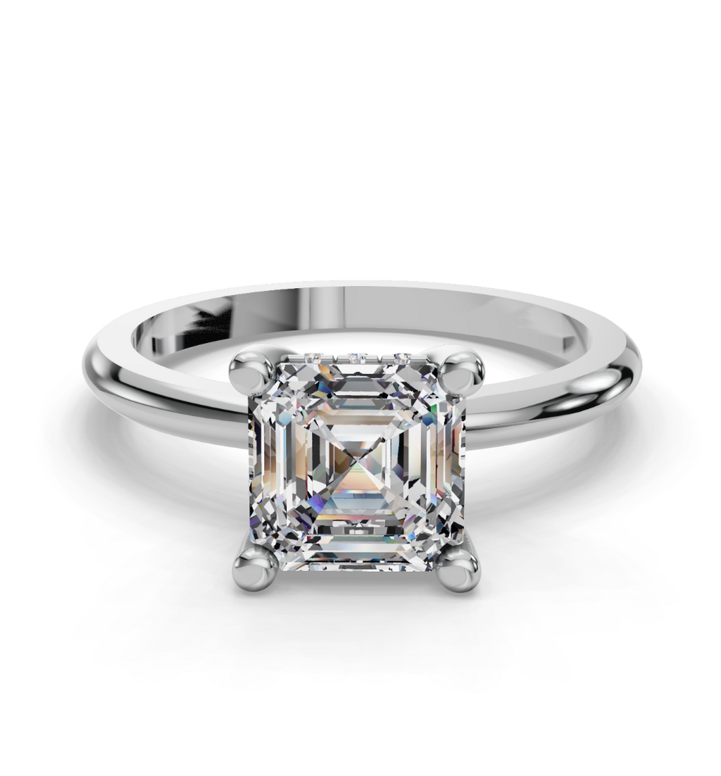 ASSCHER HIDDEN HALO RING
