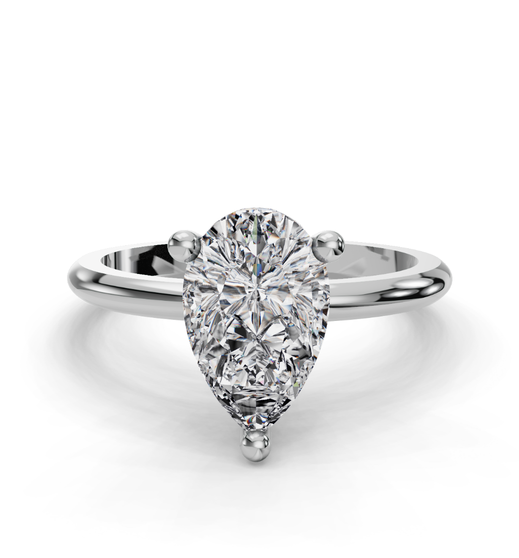 PEAR HIDDEN HALO RING
