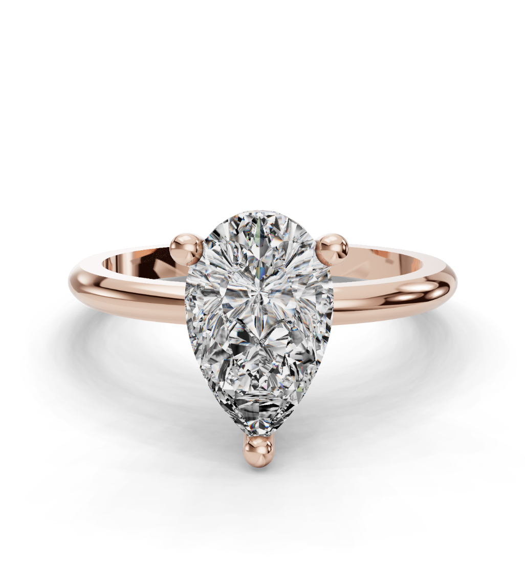PEAR HIDDEN HALO RING