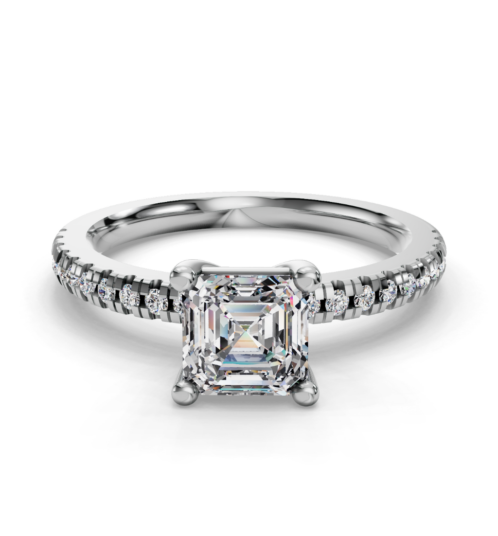 ASSCHER PAVE RING