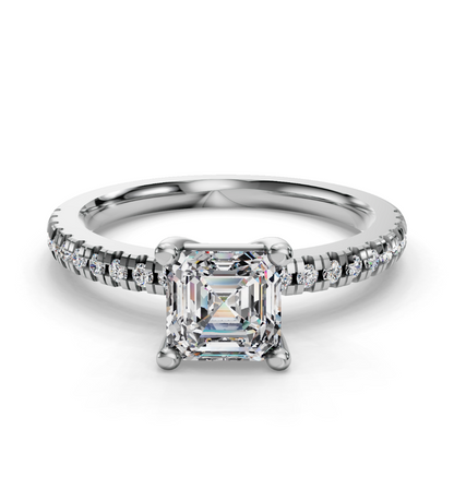 ASSCHER PAVE RING