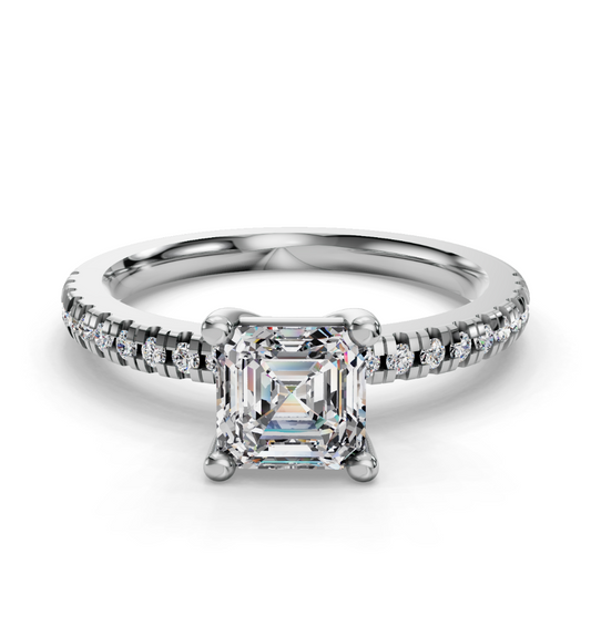 ASSCHER PAVE RING