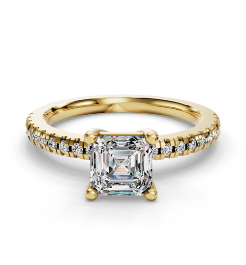 ASSCHER PAVE RING