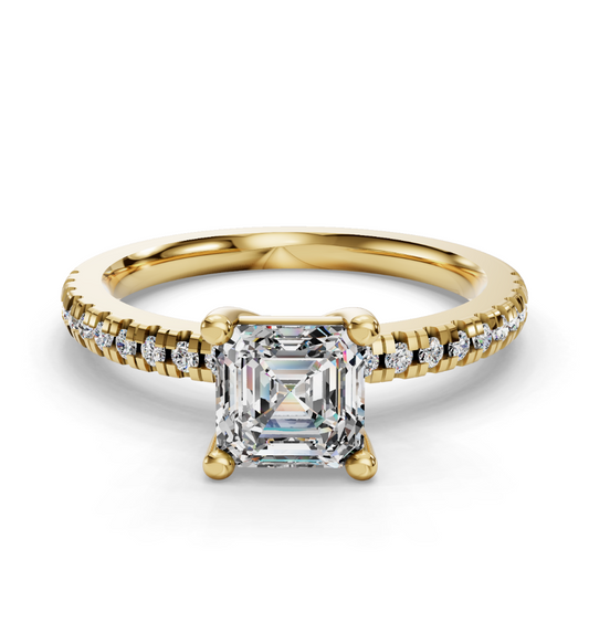 ASSCHER PAVE RING