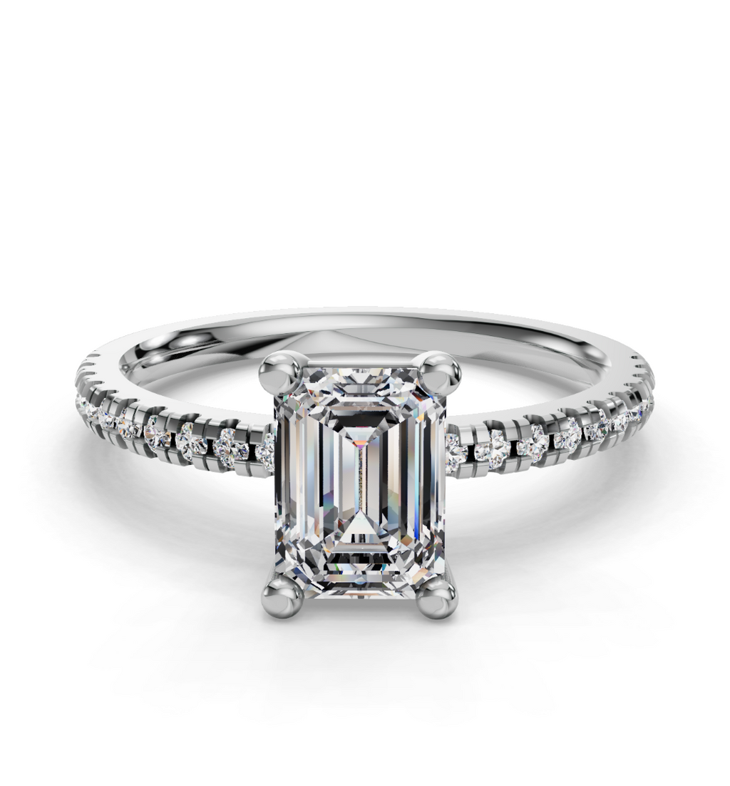 EMERALD PAVE RING