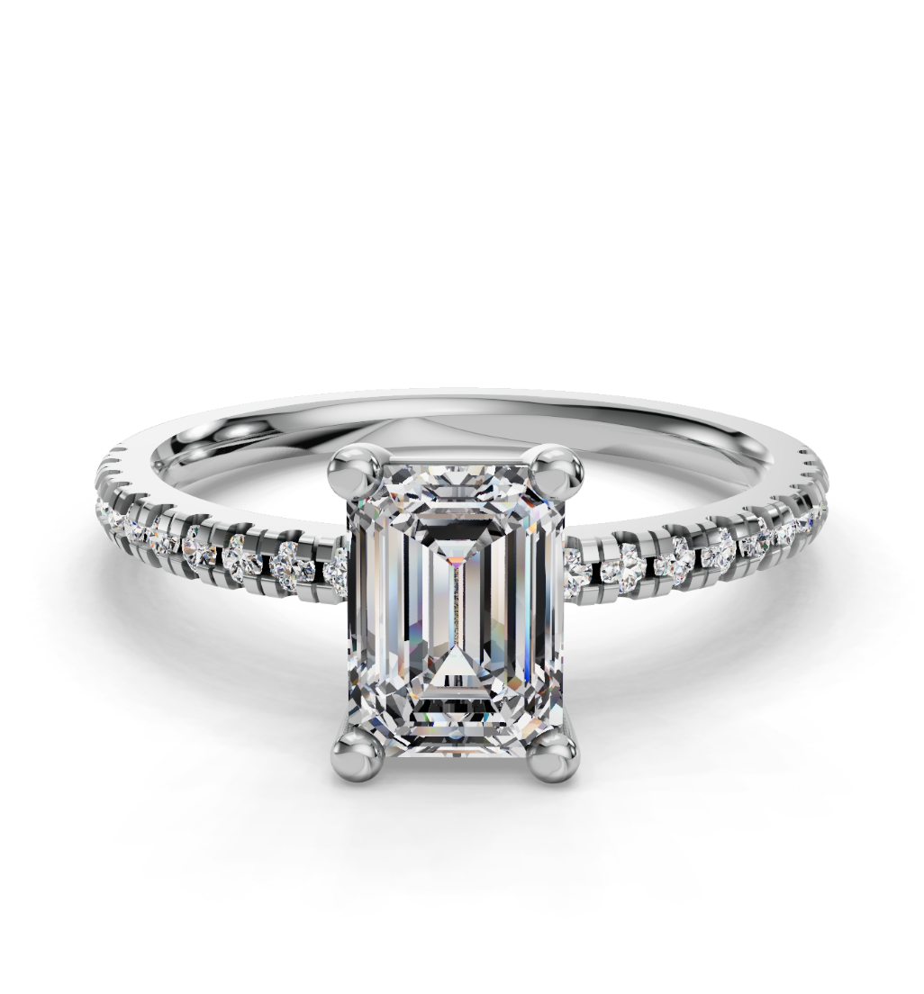 EMERALD PAVE RING