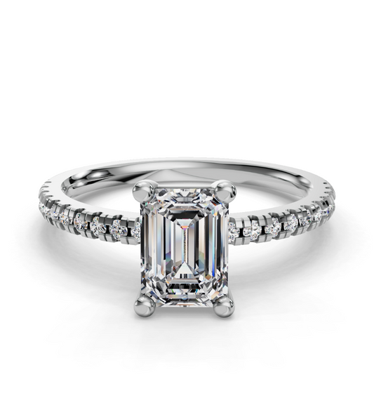 EMERALD PAVE RING