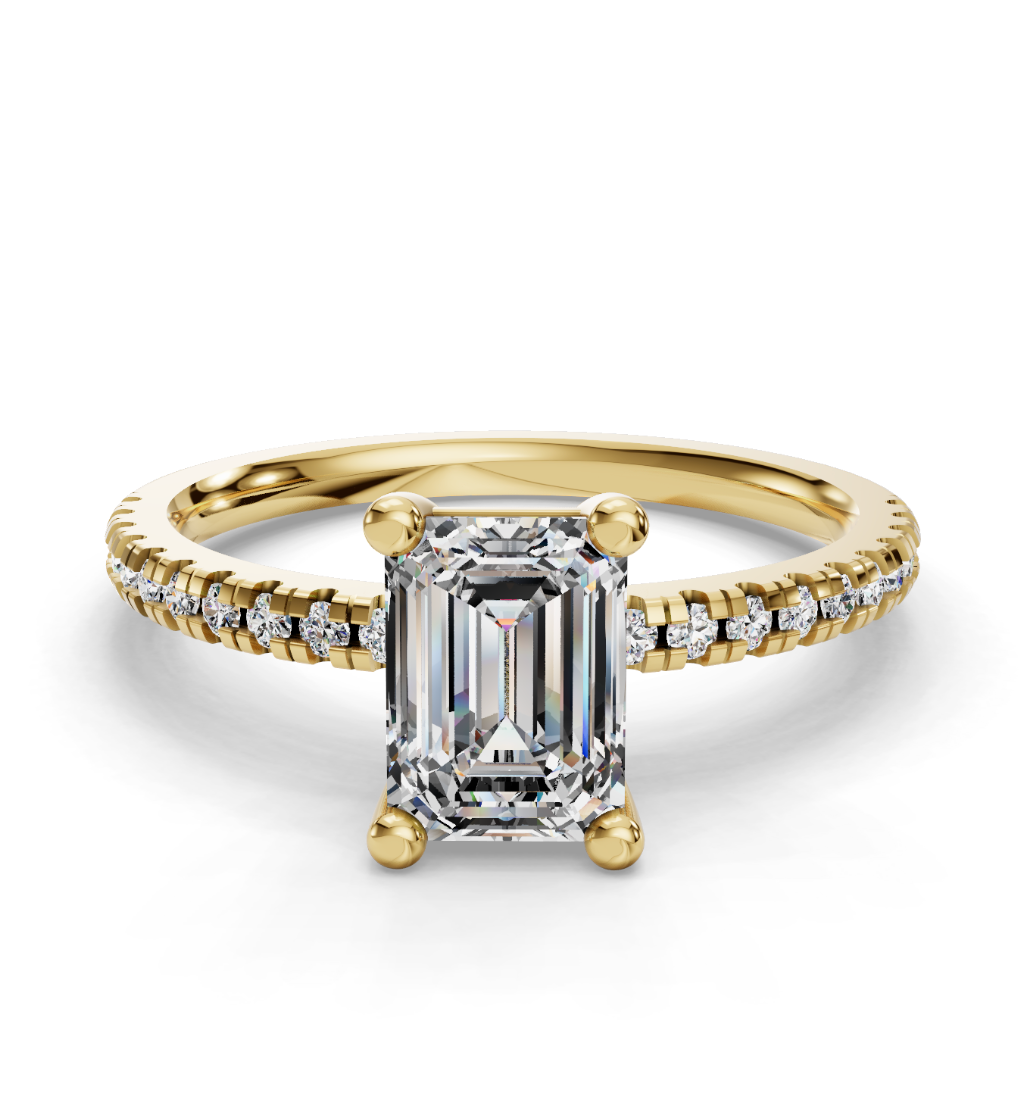 EMERALD PAVE RING