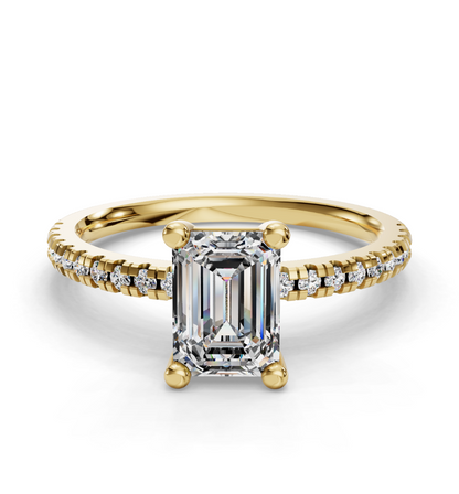 EMERALD PAVE RING