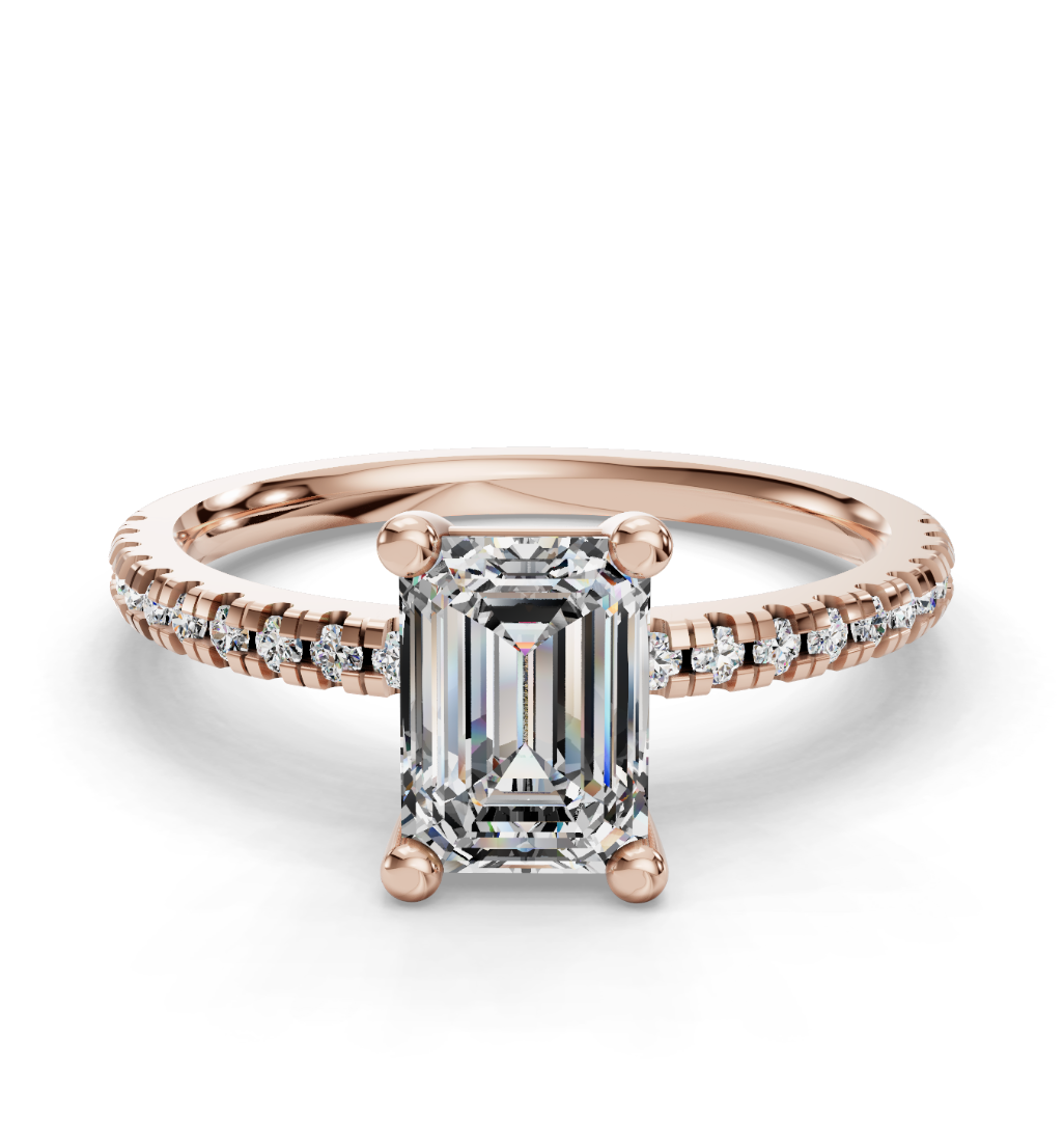 EMERALD PAVE RING