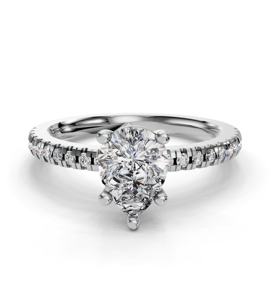 PEAR PAVE RING