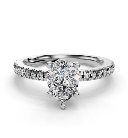 PEAR PAVE RING