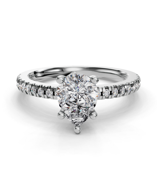 PEAR PAVE RING