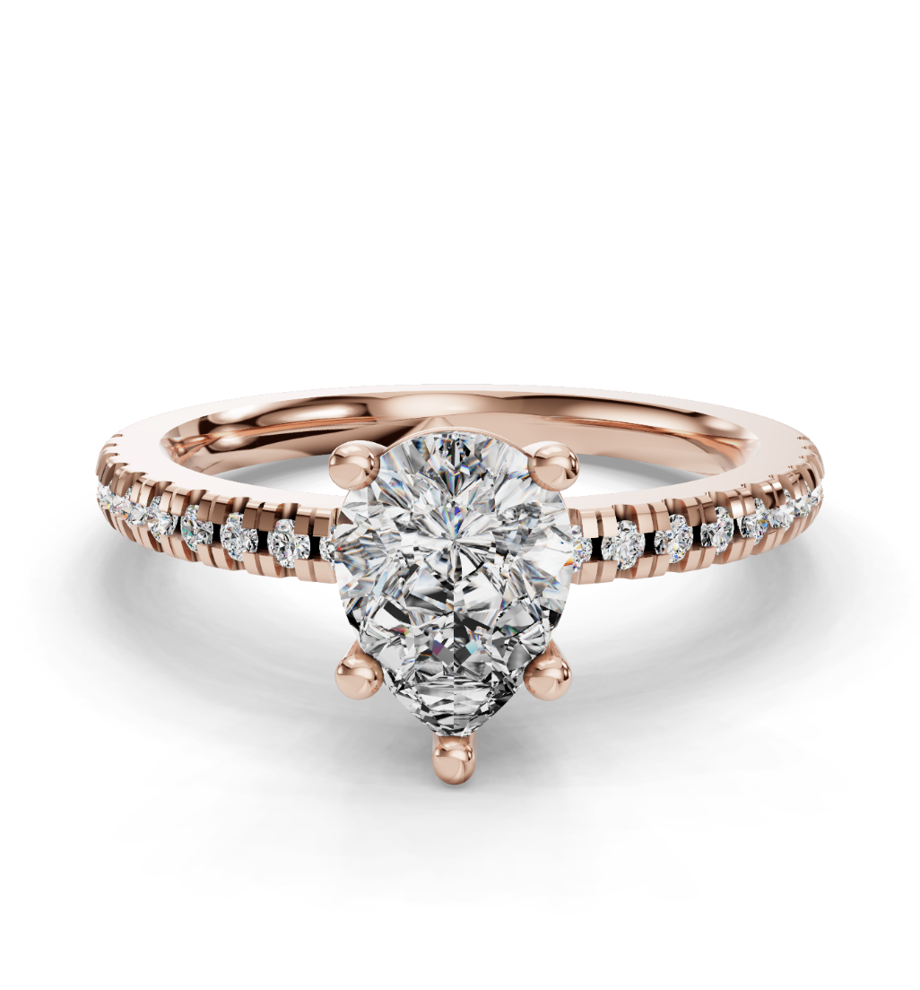 PEAR PAVE RING