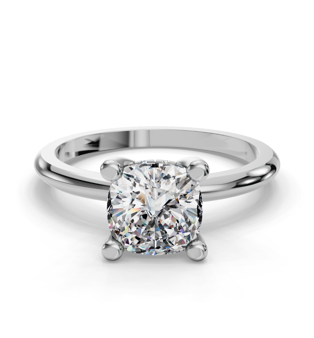 CUSHION HIDDEN HALO RING