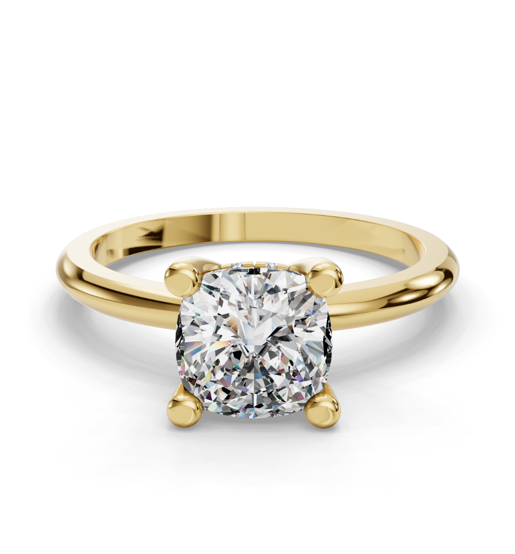 CUSHION HIDDEN HALO RING
