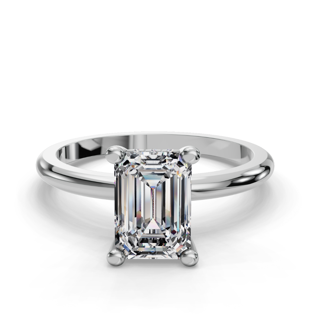 EMERALD HIDDEN HALO RING