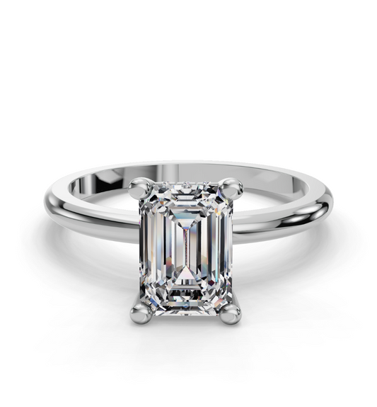 EMERALD HIDDEN HALO RING