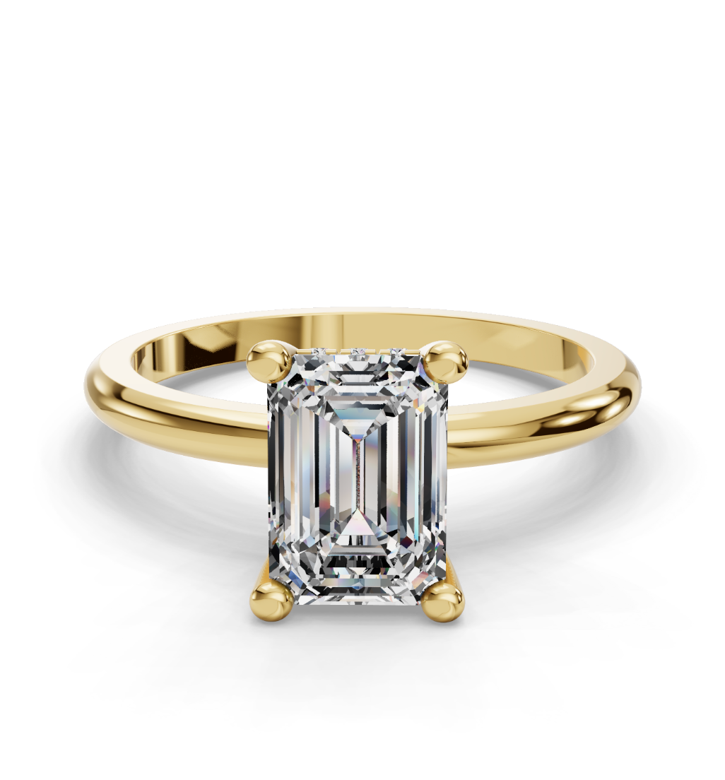 EMERALD HIDDEN HALO RING