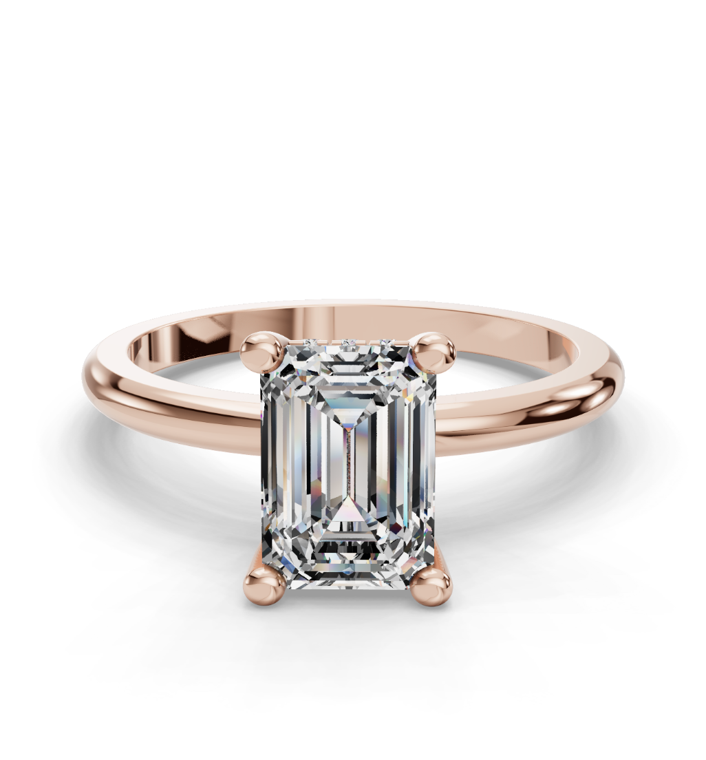 EMERALD HIDDEN HALO RING