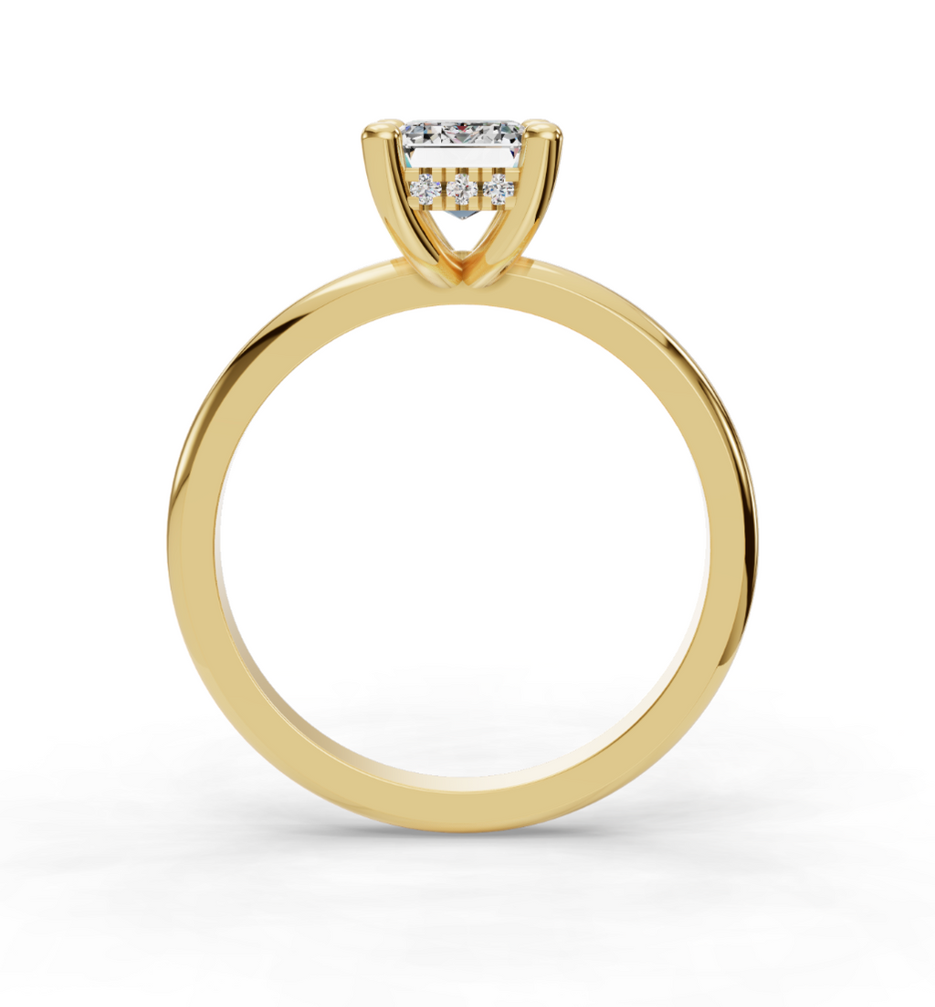 EMERALD HIDDEN HALO RING
