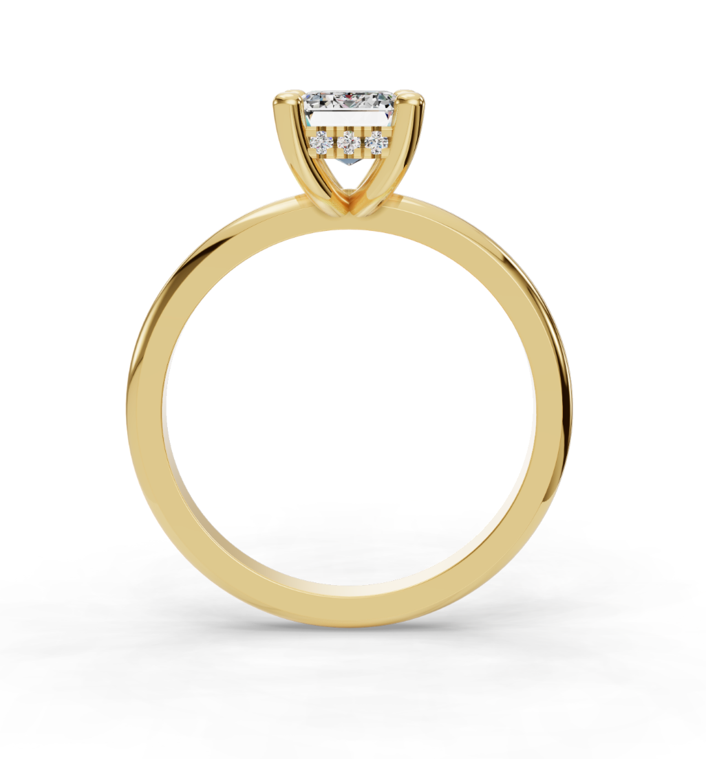 EMERALD HIDDEN HALO RING