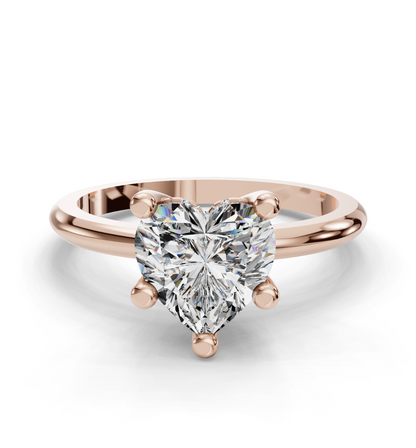 Heart Cut Solitaire with Hidden halo Lab Grown Diamond Engagement Ring| D VS1