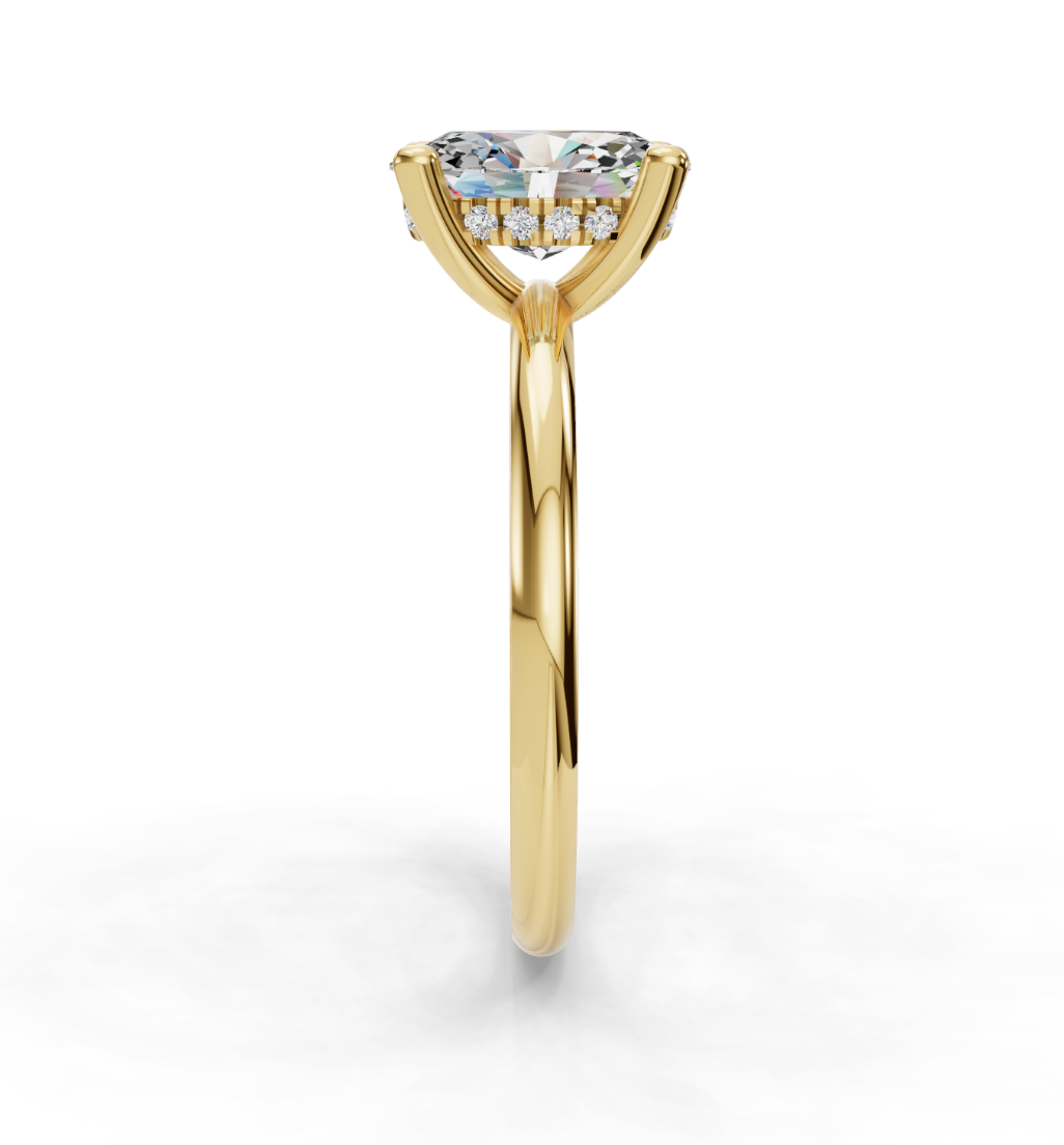 OVAL HIDDEN HALO RING