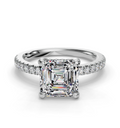ASSCHER PAVE WITH HIDDEN HALO RING