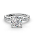 CUSHION PAVE WITH HIDDEN HALO RING
