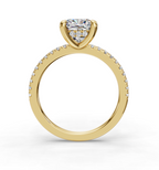 CUSHION PAVE WITH HIDDEN HALO RING