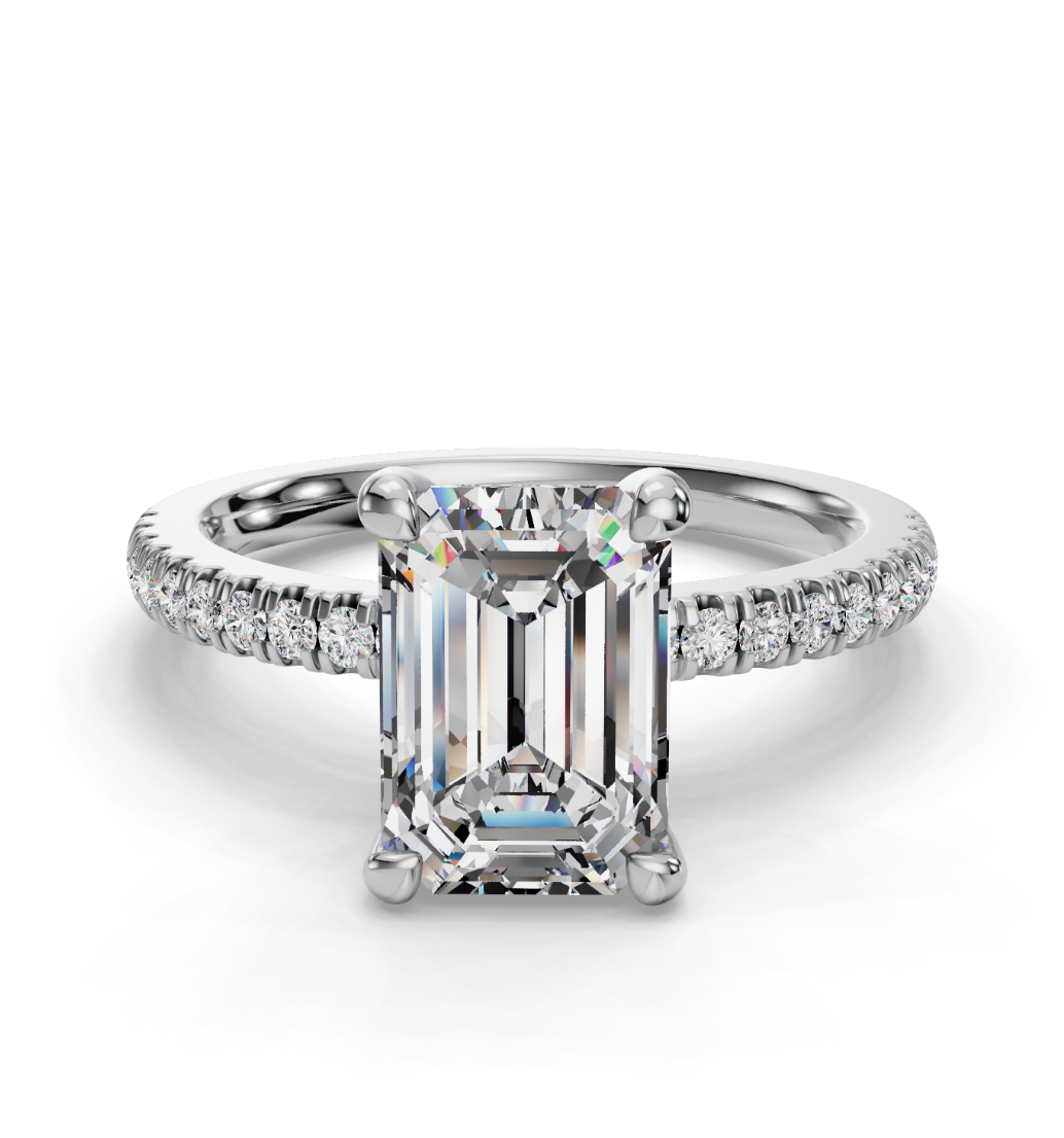 EMERALD PAVE WITH HIDDEN HALO RING