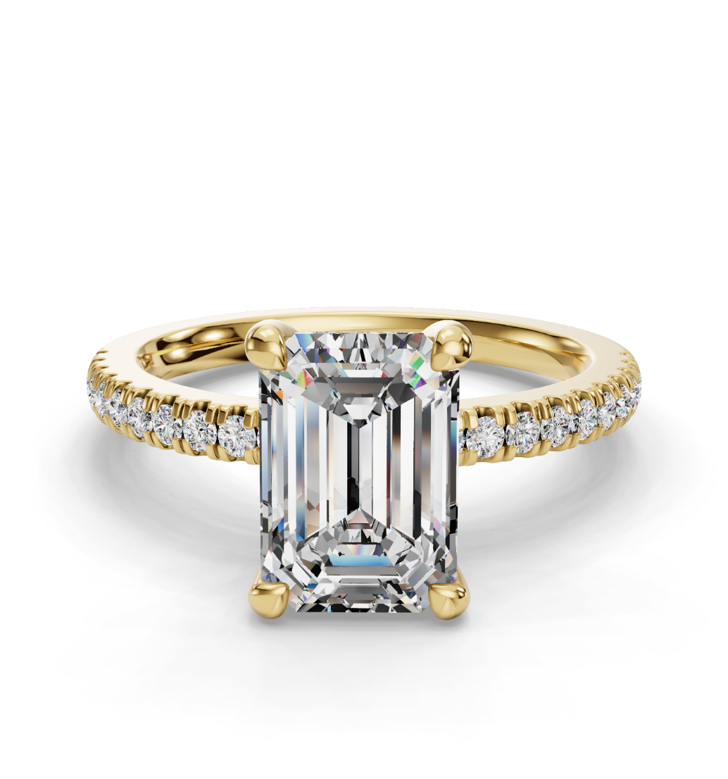 EMERALD PAVE WITH HIDDEN HALO RING