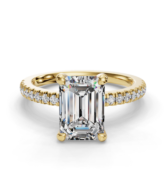 EMERALD PAVE WITH HIDDEN HALO RING