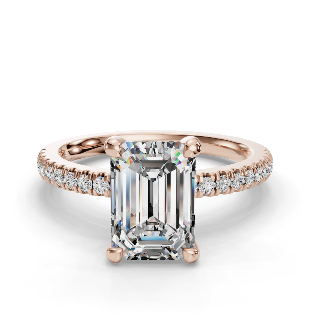 EMERALD PAVE WITH HIDDEN HALO RING