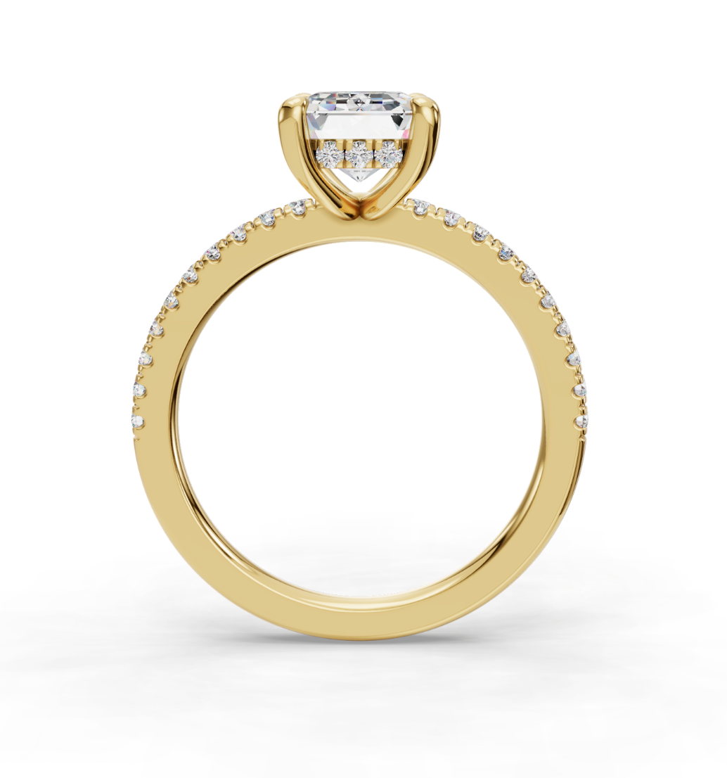 EMERALD PAVE WITH HIDDEN HALO RING
