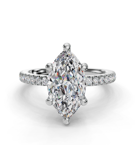 MARQUISE PAVE WITH HIDDEN HALO RING