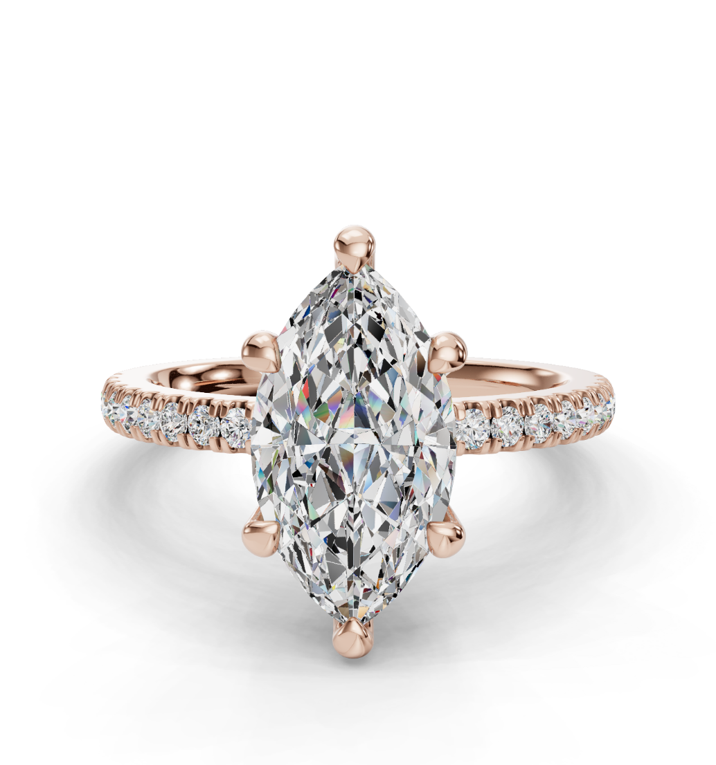 MARQUISE PAVE WITH HIDDEN HALO RING