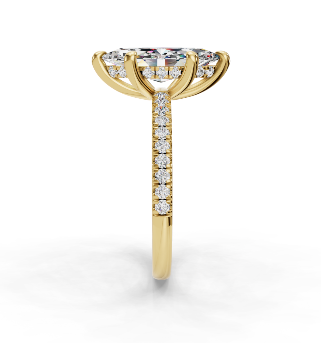MARQUISE PAVE WITH HIDDEN HALO RING
