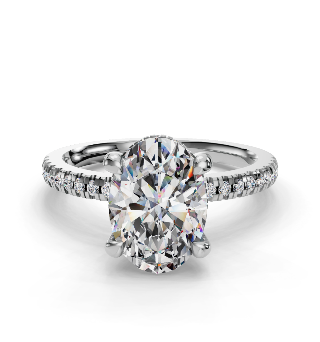 OVAL PAVE WITH HIDDEN HALO RING