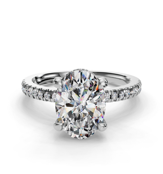 OVAL PAVE WITH HIDDEN HALO RING