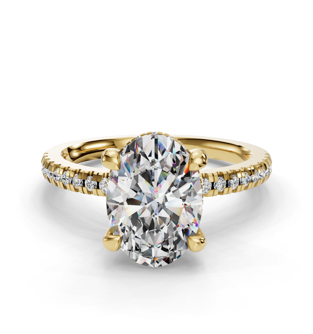OVAL PAVE WITH HIDDEN HALO RING