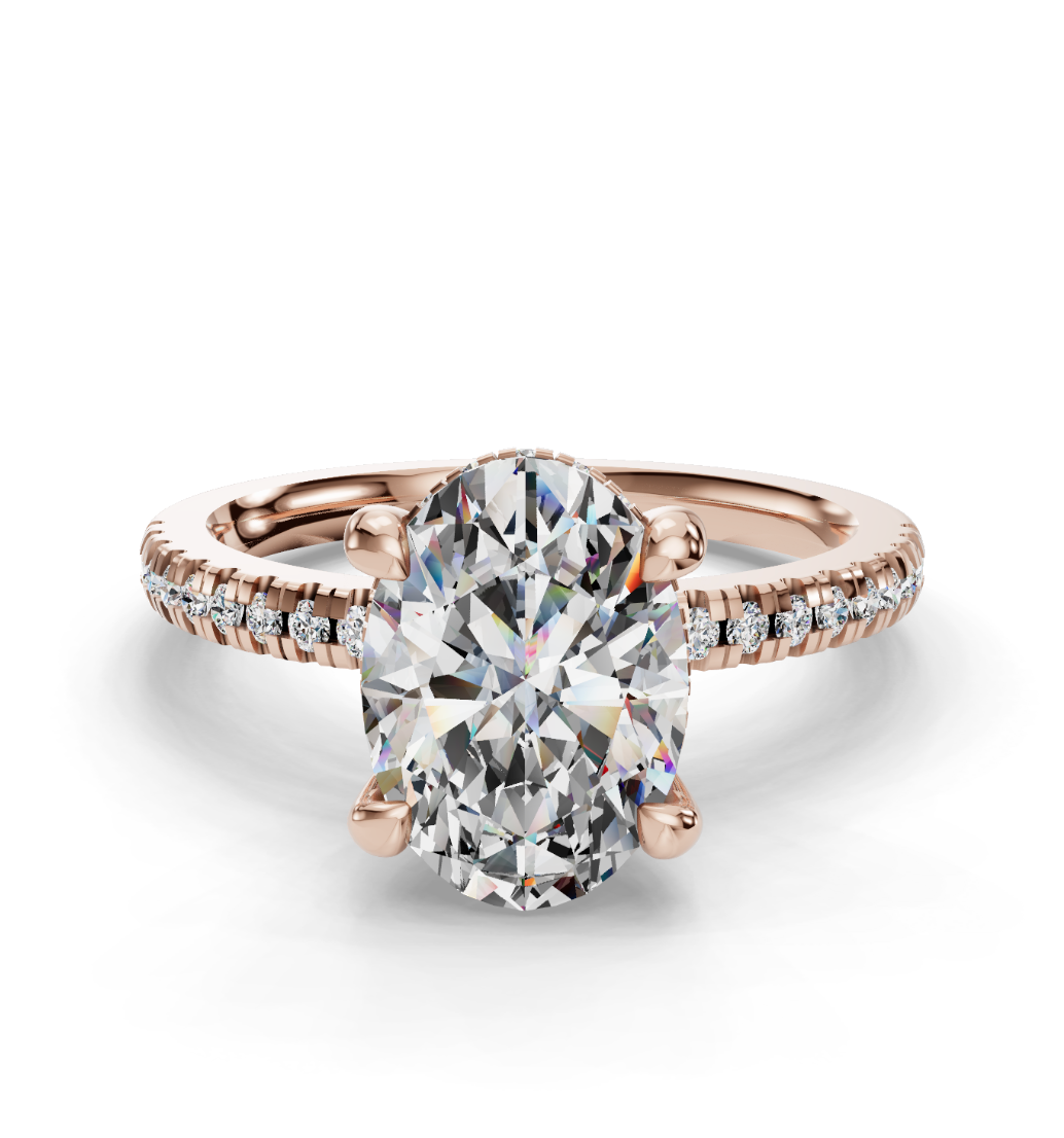 OVAL PAVE WITH HIDDEN HALO RING