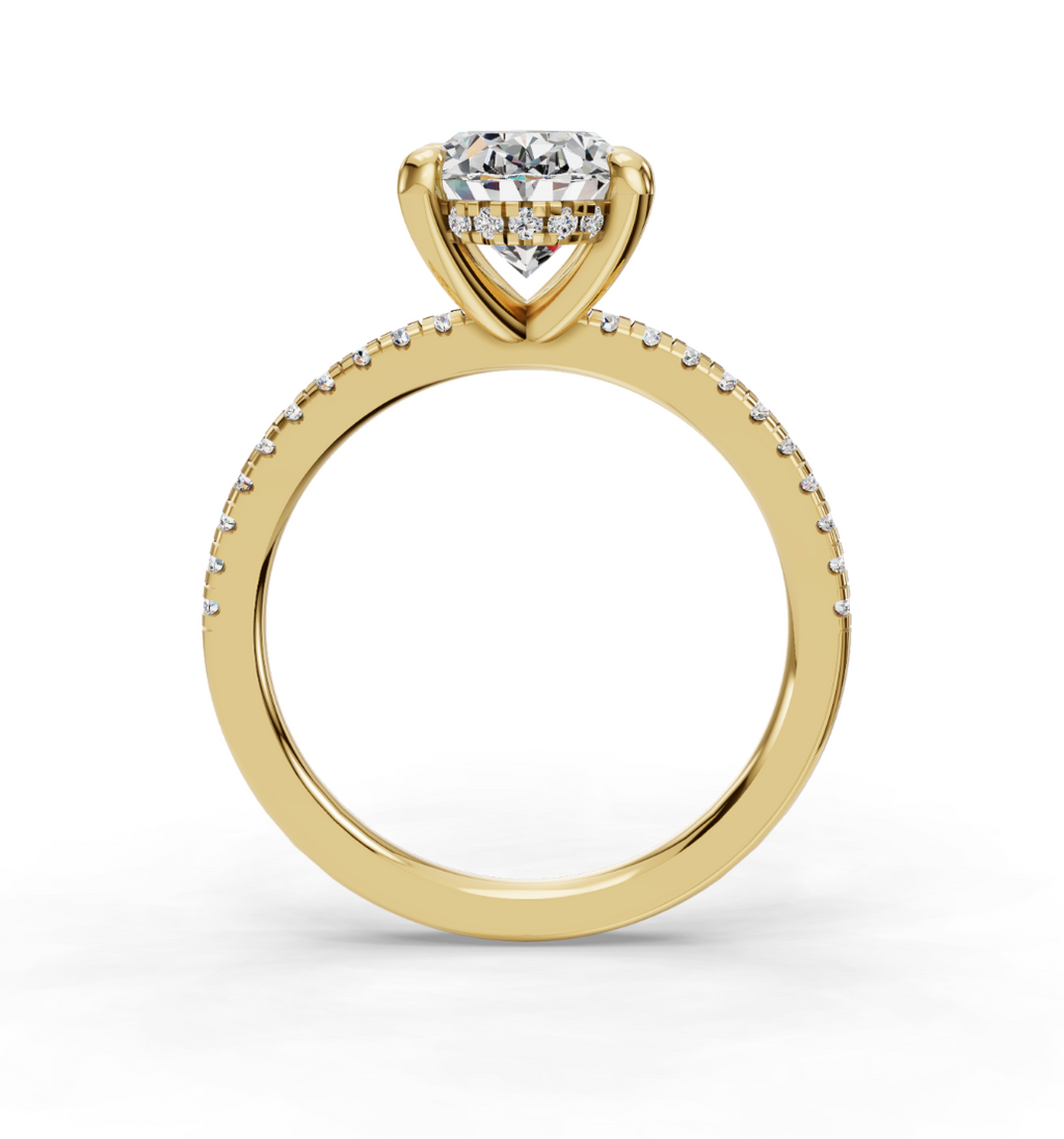 OVAL PAVE WITH HIDDEN HALO RING
